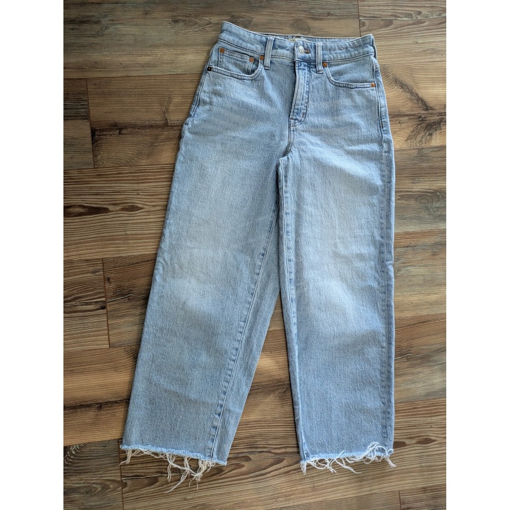 Madewell The Curvy Perfectly Vintage Wide Leg Crop Light Wash Denim Jeans 26